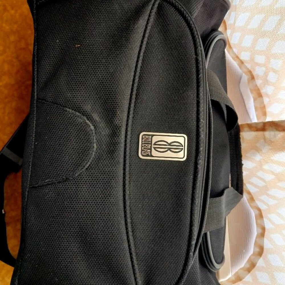 Bill Blass Carry On Bag Luggage Black Canvas